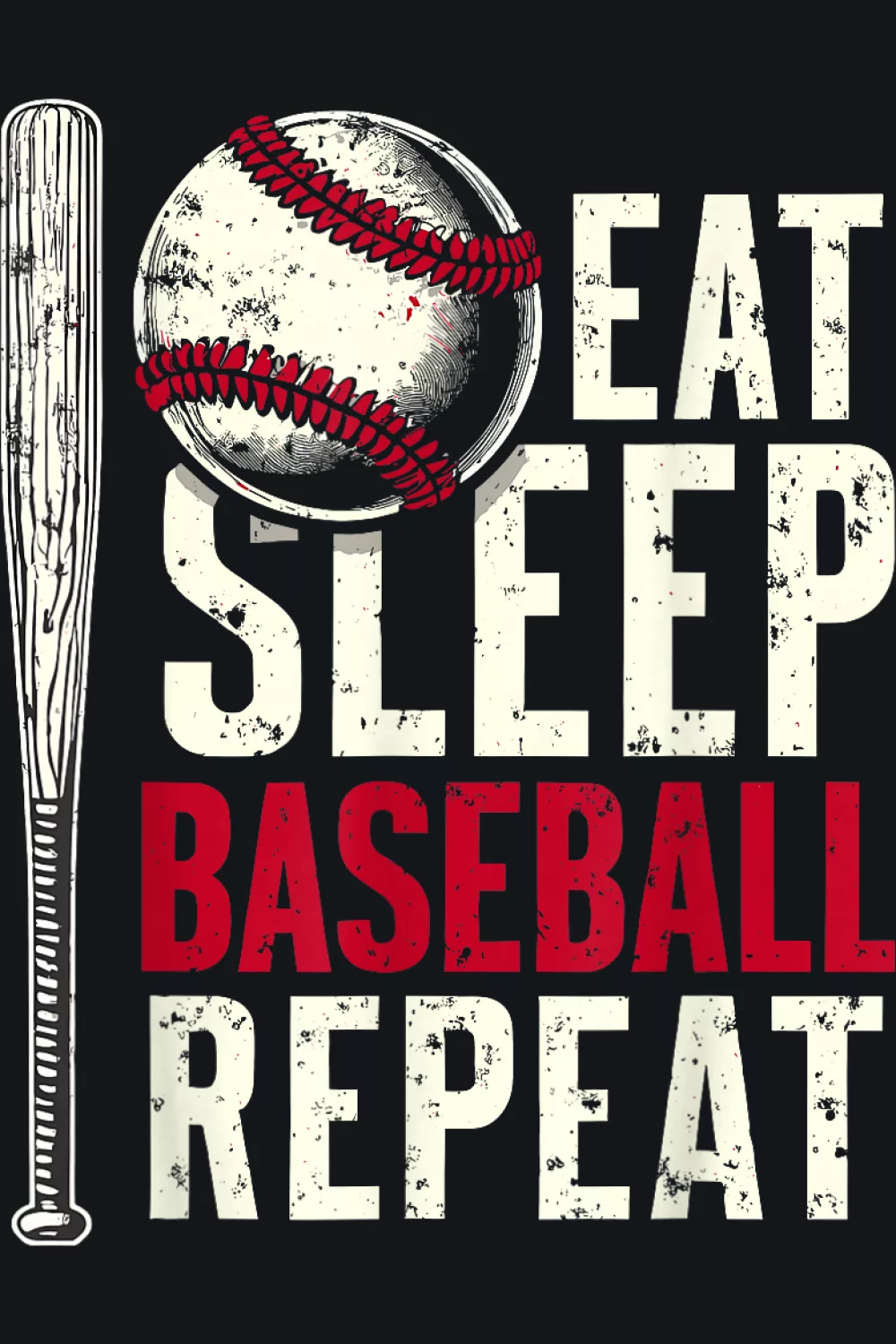 Eat Sleep Baseball Repeat funny player layout