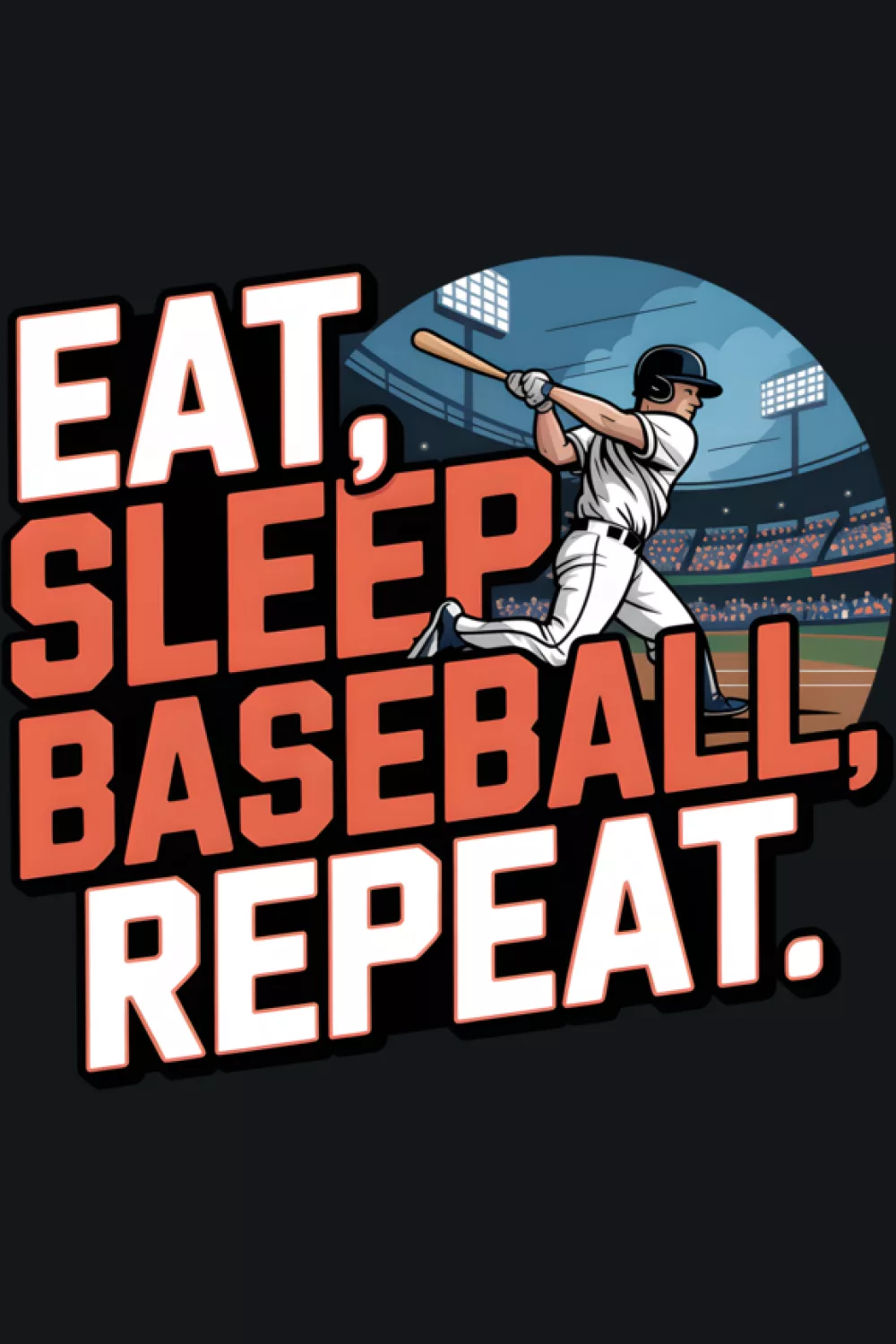 Eat Sleep Baseball Repeat funny pitcher player sports lover
