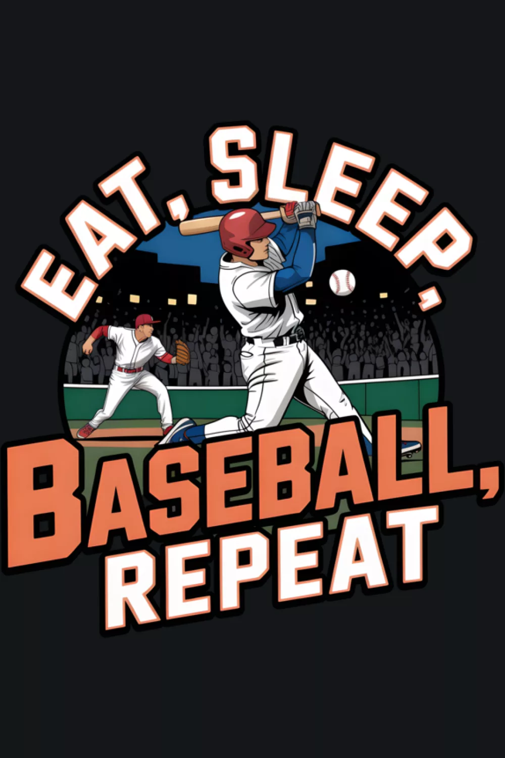 Eat Sleep Baseball Repeat funny pitcher sports lover alt