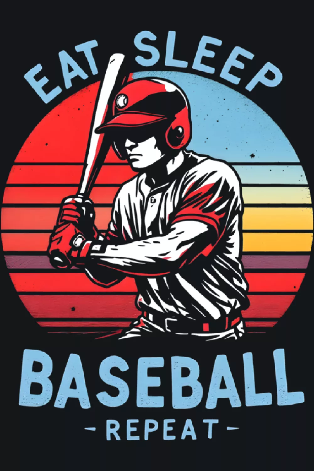 Eat Sleep Baseball Repeat tee funny baseball player saying graphic