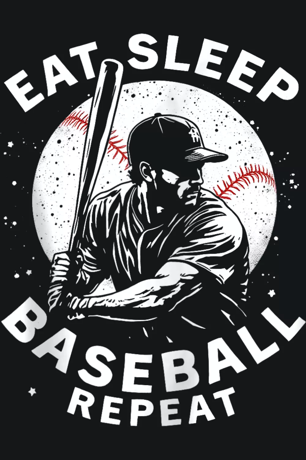 Eat Sleep Baseball Repeat tee funny saying stacked bars