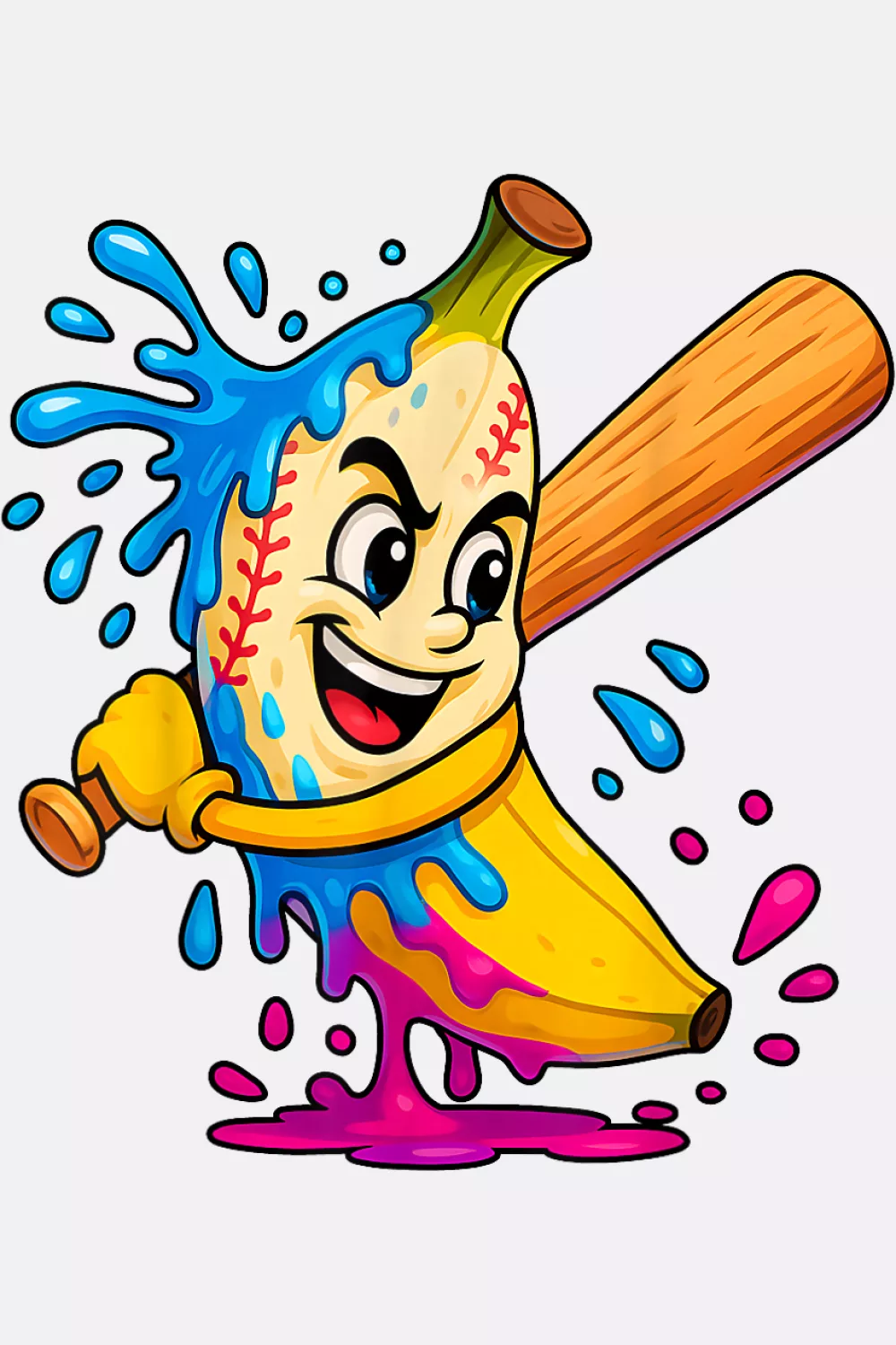Banana player with ice cream drip effect