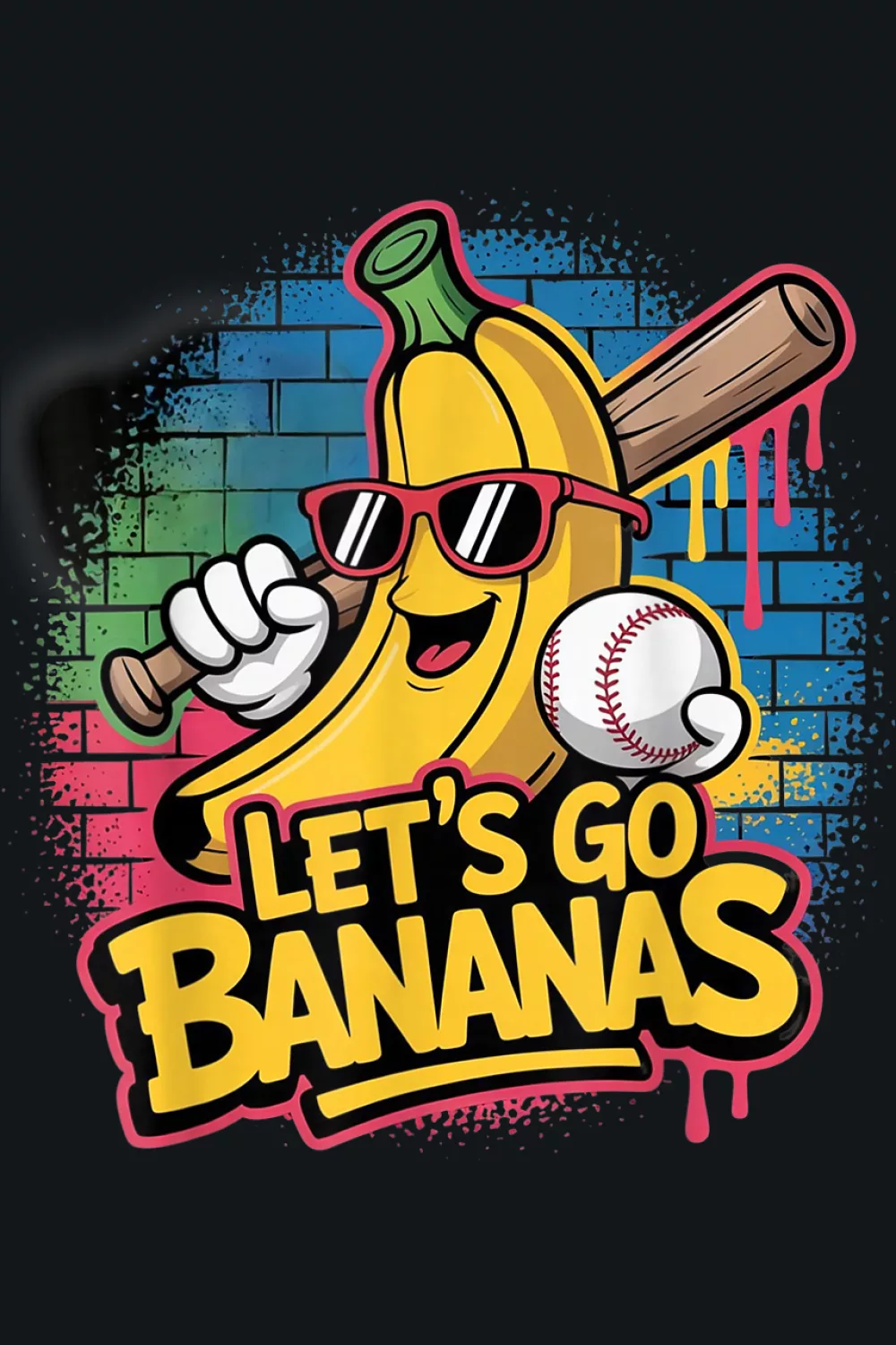 Funny banana with rally text