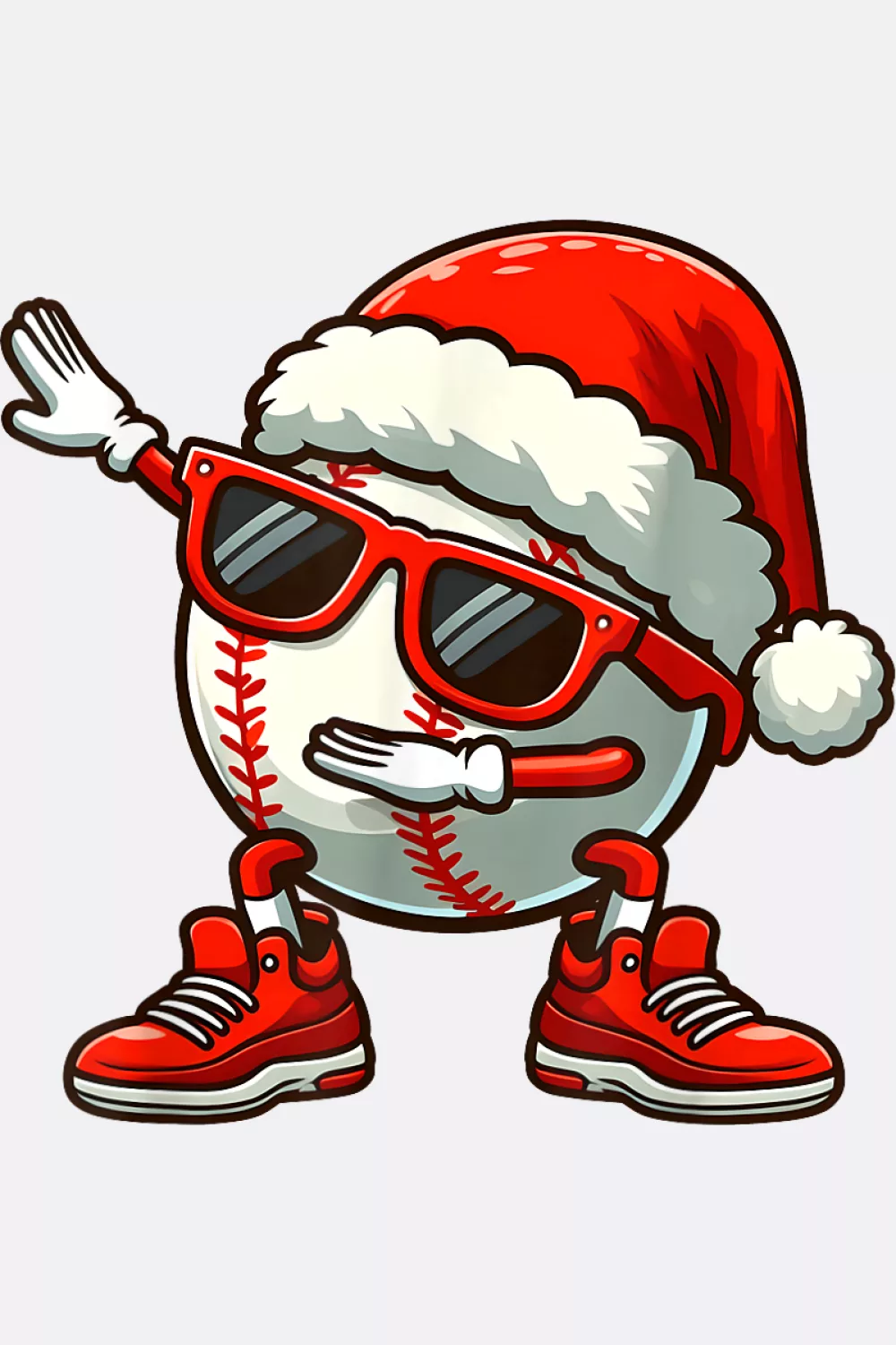 Santa hat dabbing baseball
