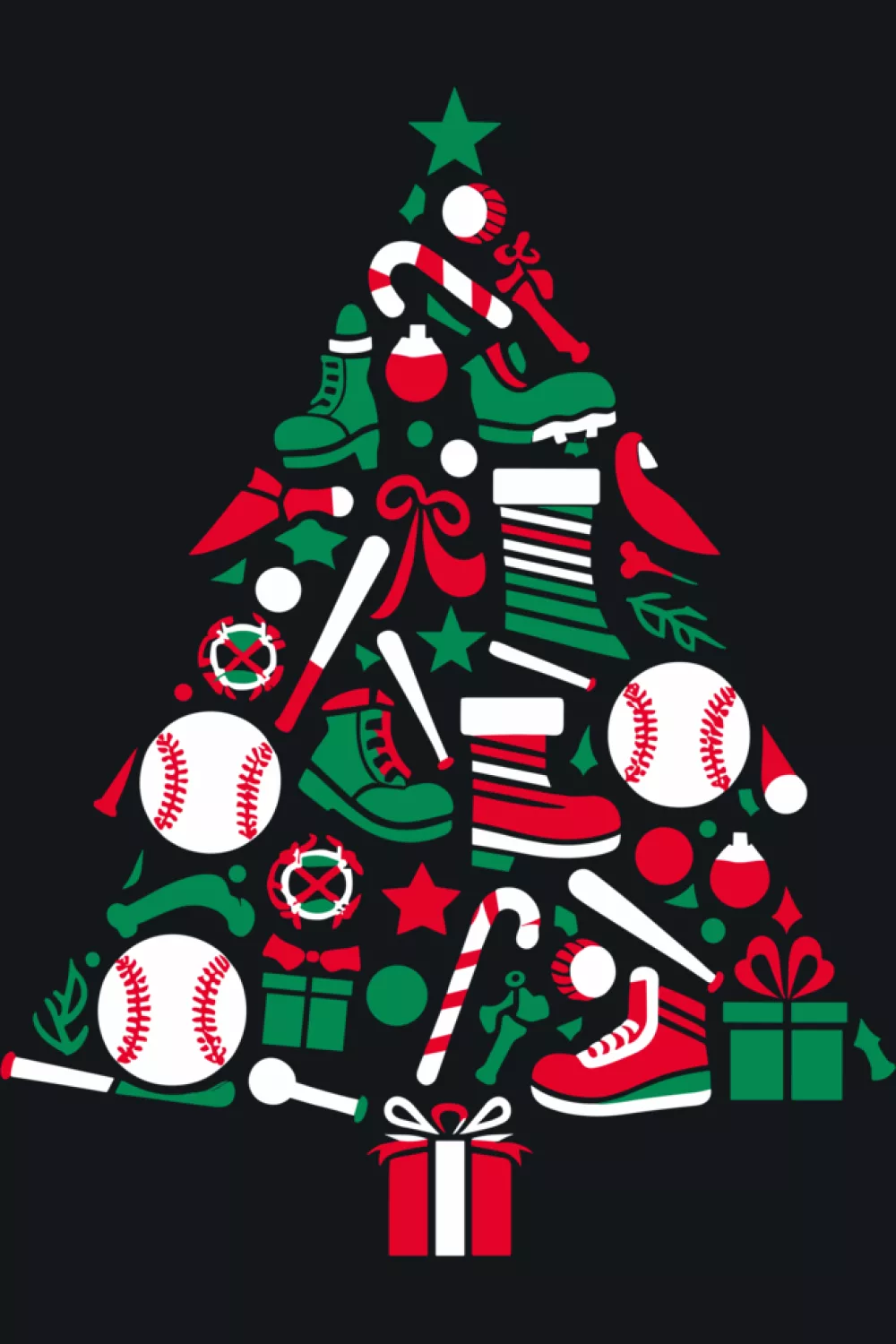 Inclusive baseball tree with playful faces that suit many ages.