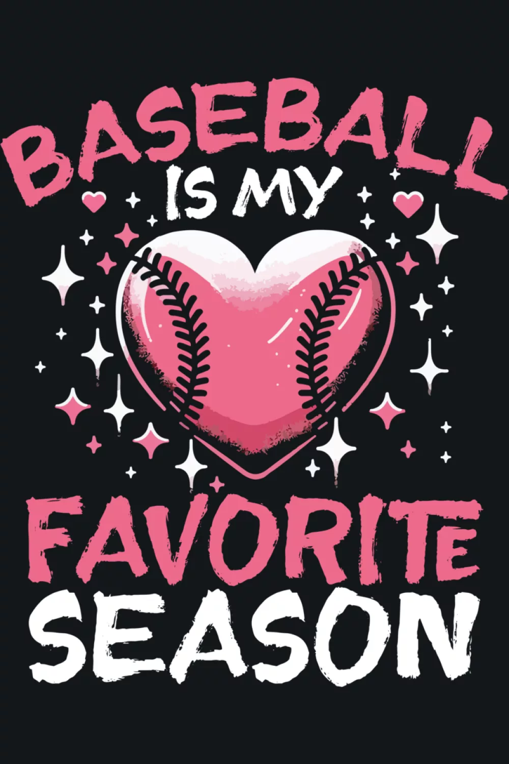 Funny Baseball Is My Favorite Season gift shirt for women with floral details.