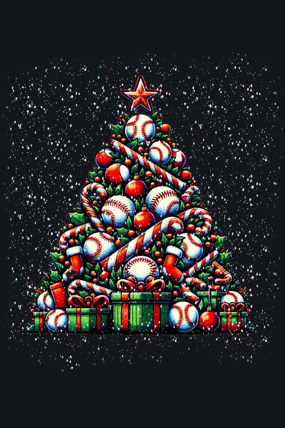 Stylish baseball tree that mixes classic ornaments with sporty touches.