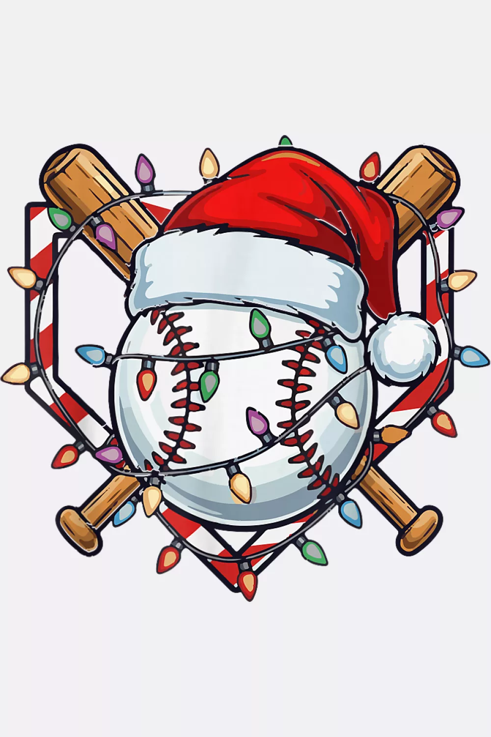 Cheeky ball in Santa cap with candy colors