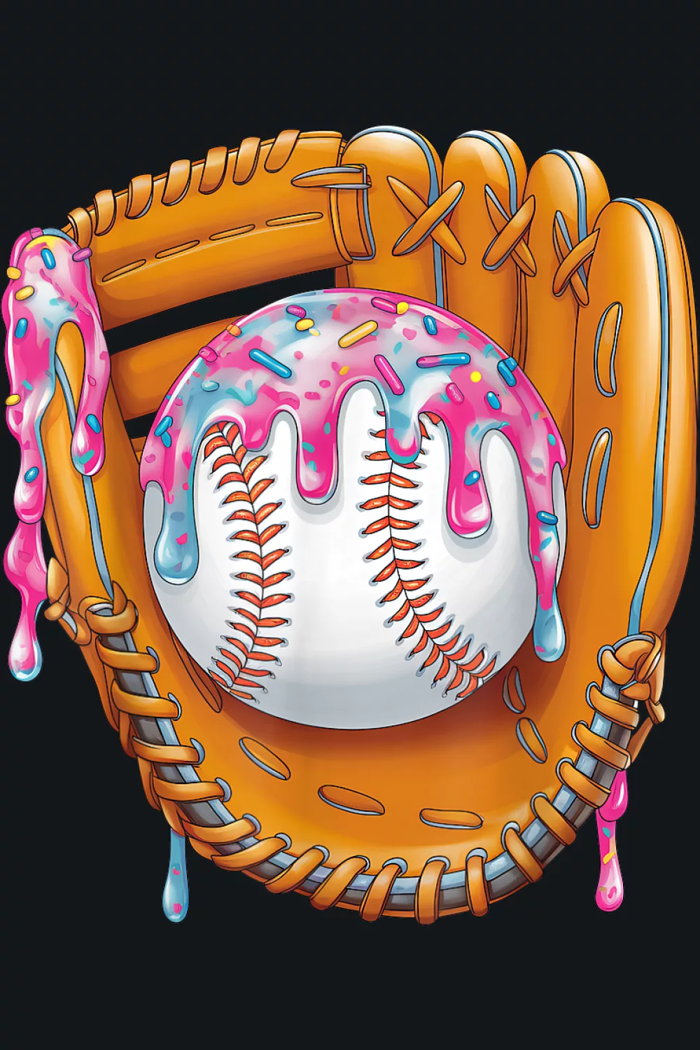 Catch ball moment inside a playful mitt