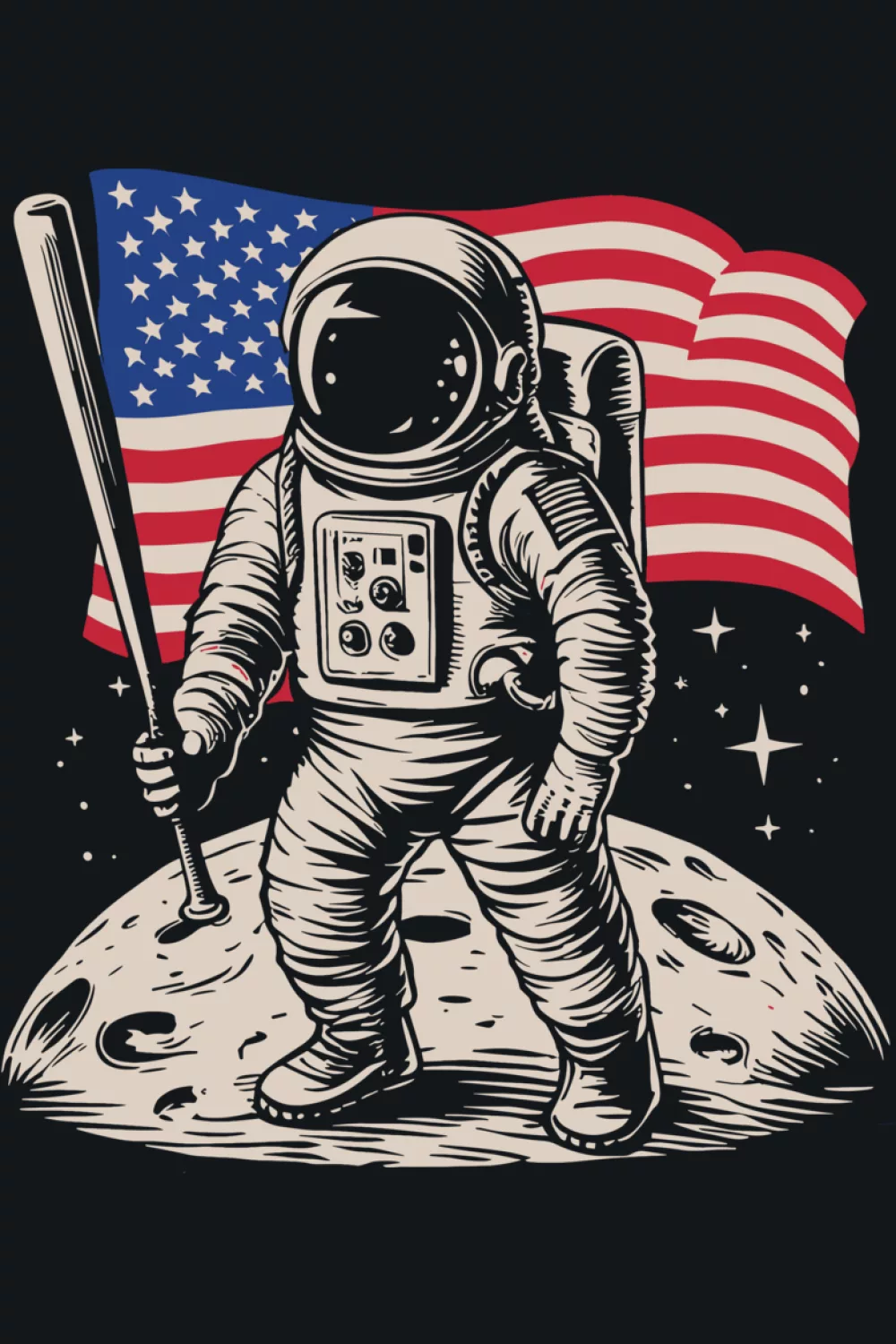 Funny planet astronaut galaxy space baseball theme with cosmic details and playful feel.