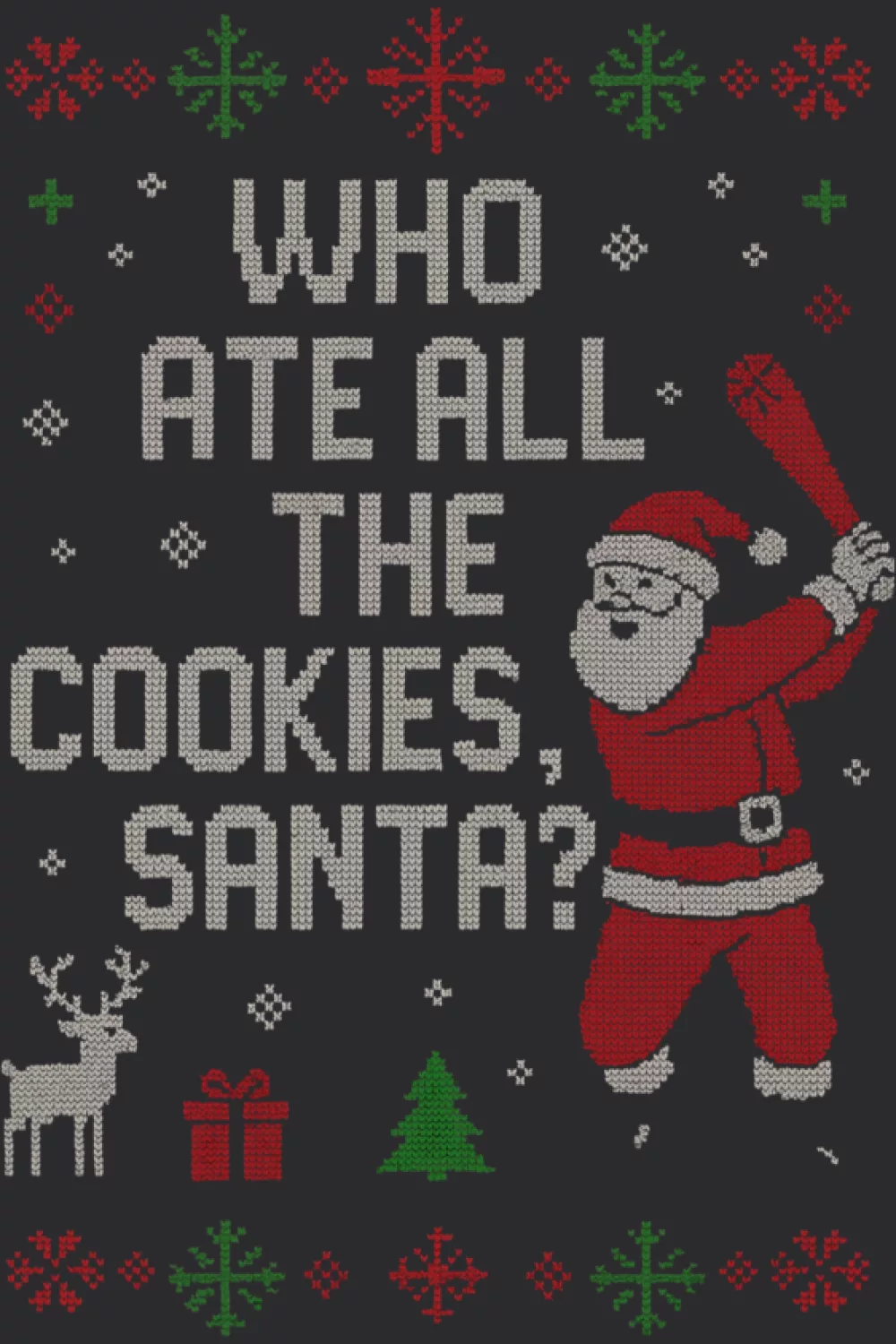 Funny Santa baseball ugly sweater who ate all the cookies