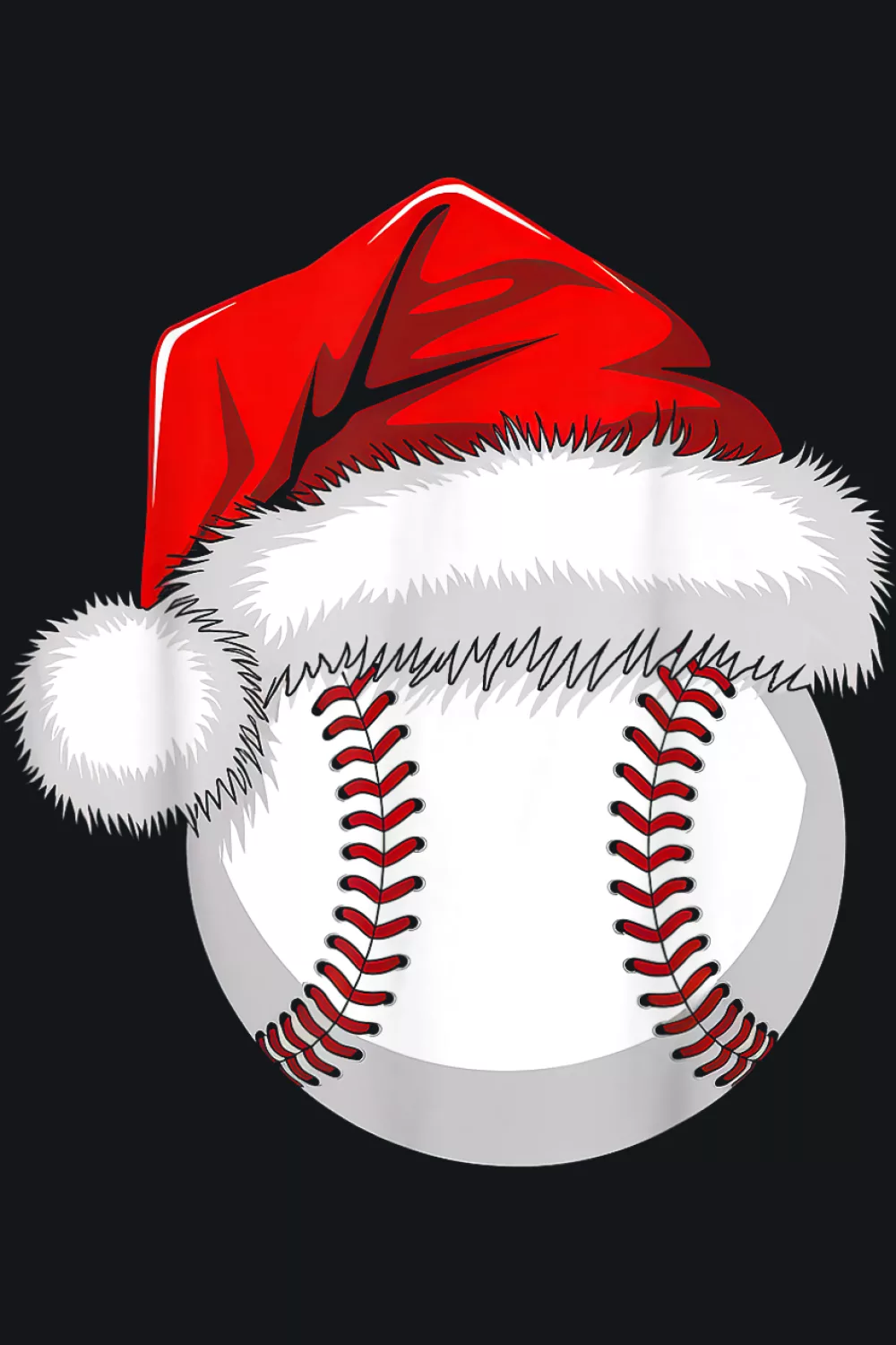 Santa hat with big grin and candy trim