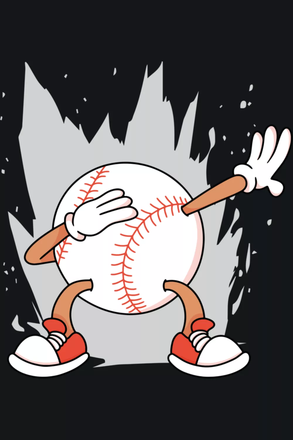 Pair ready baseball character dab design for family or partner sets