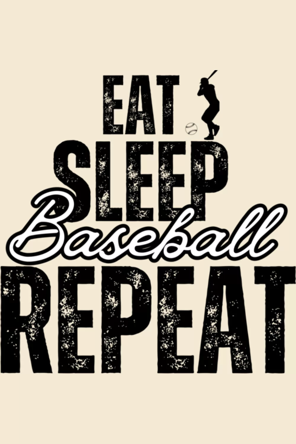 Funny vintage Eat Sleep Baseball Repeat baseball player