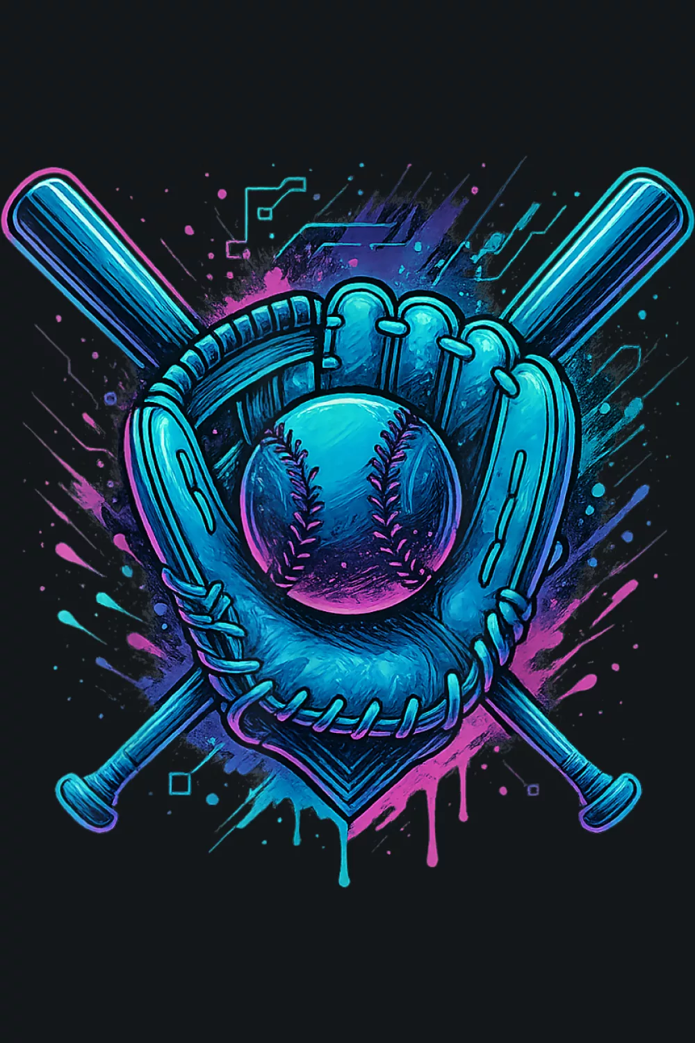 Futuristic ball emblem with neon grid feel