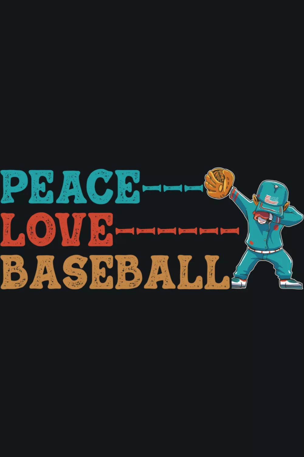 Simple peace and heart baseball art for easy outfits
