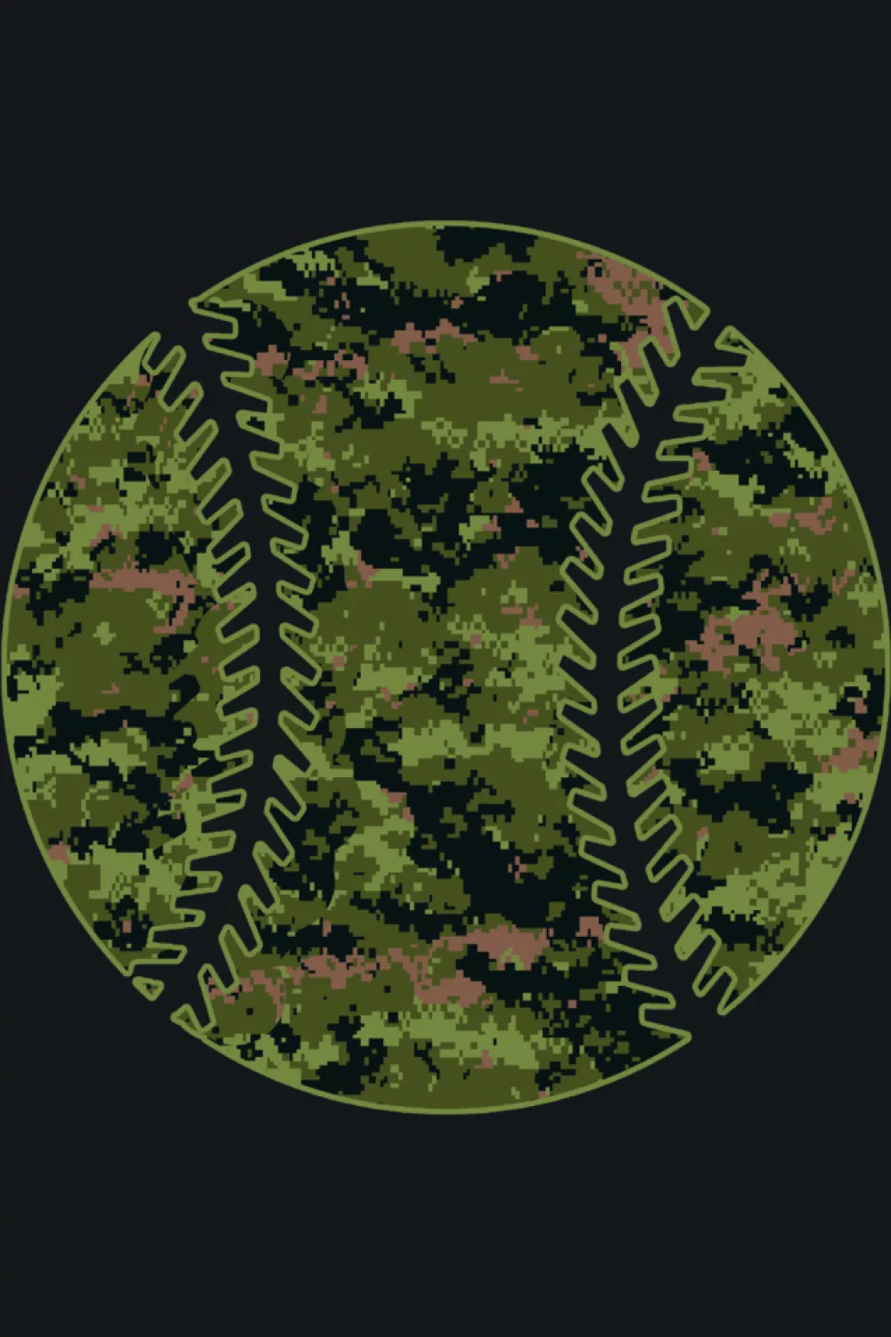 Deep green camo baseball for classic team colors