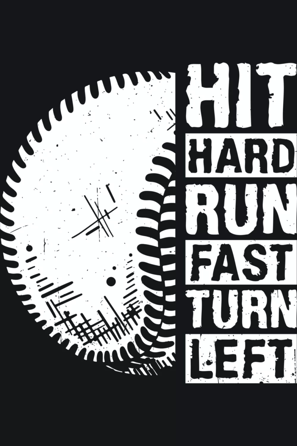 Bold stacked text with a baseball accent and a sharp, straightforward style.