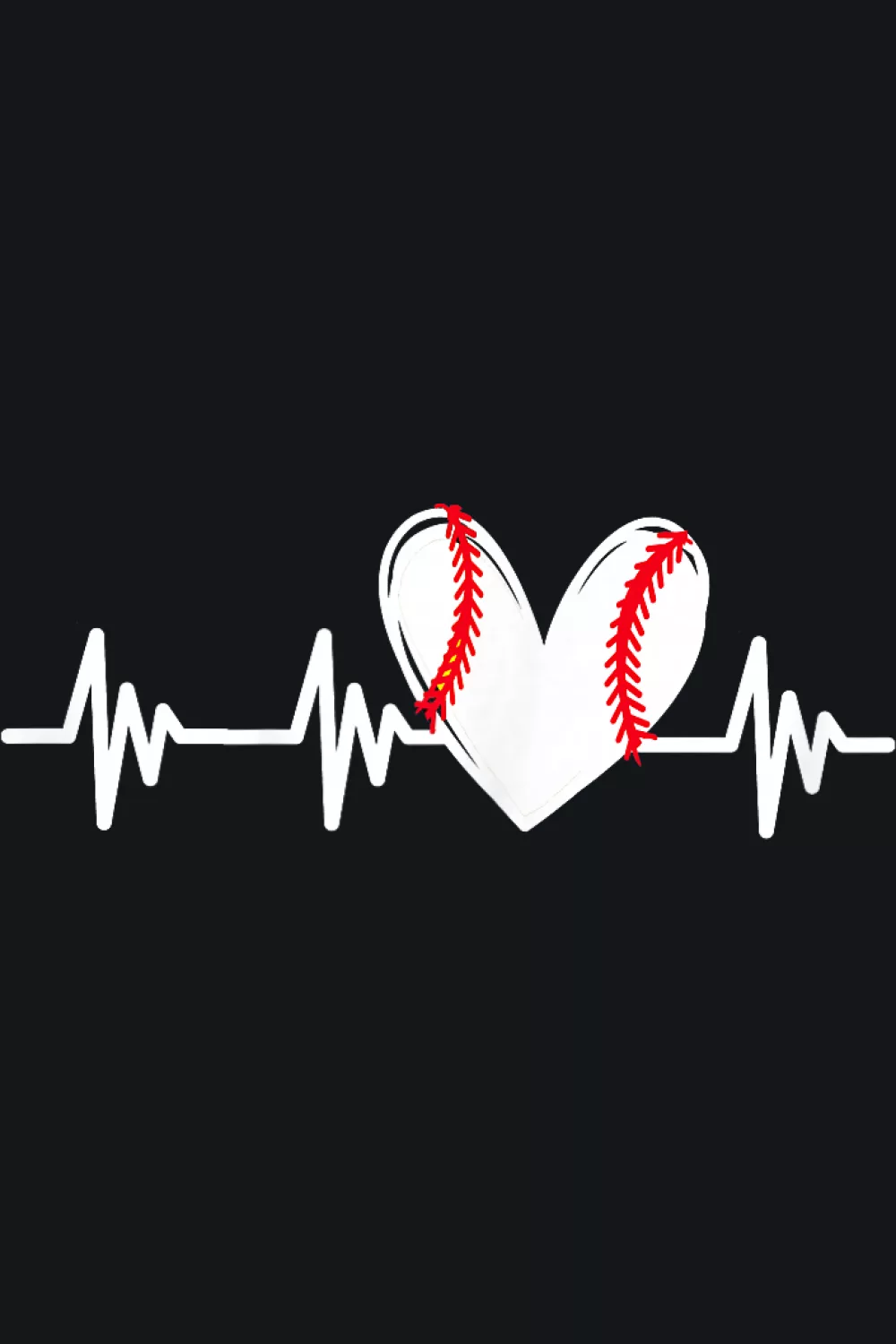 41+ Love Baseball Heart Shirt Design Ideas for Game Day and Valentines Day 68 Heartbeat line with baseball heart for women, teens, and tween girls who love the sport.