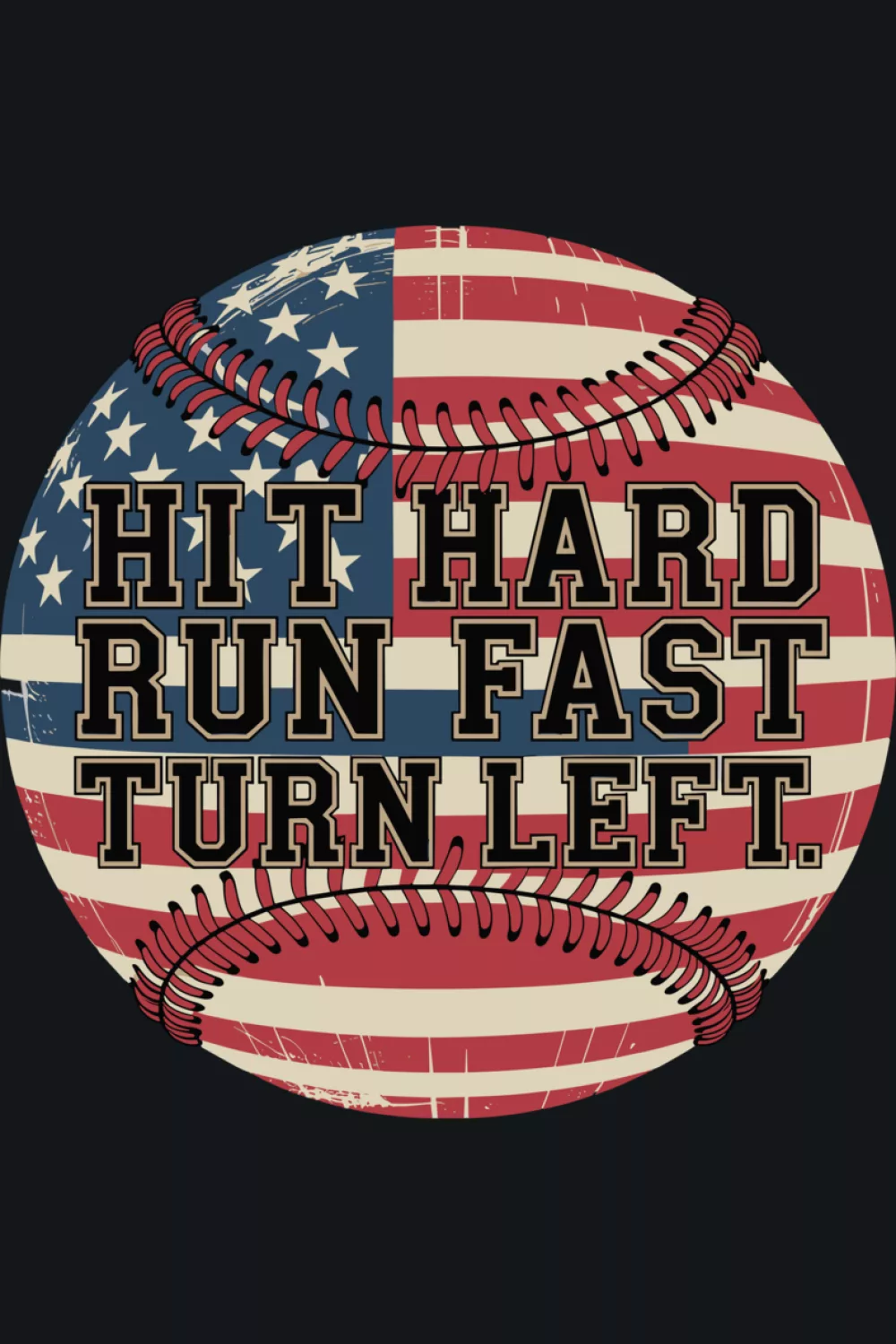 American baseball themed quote with a dripping effect and a bold, loud stadium feel.