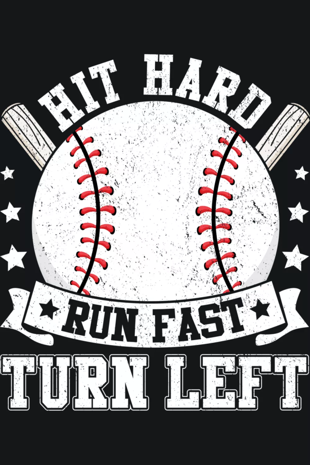 Badge style quote with a baseball theme that feels like a team logo concept.