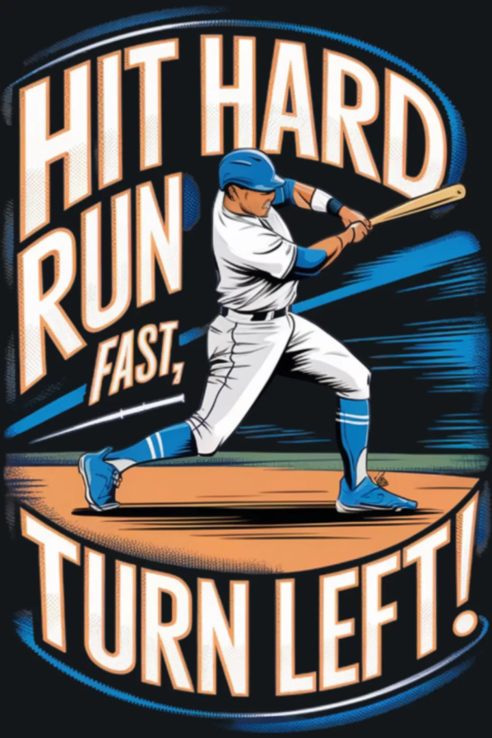 Straightforward baseball quote with strong letter spacing and a simple athletic feel.