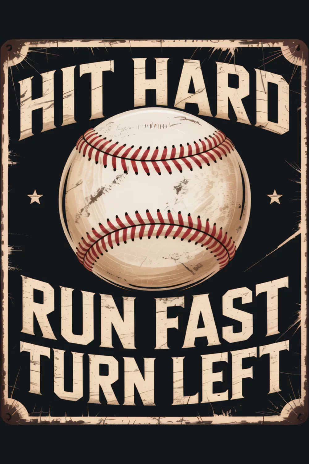 Baseball quote with a bold central focus and supportive icon details for a balanced look.