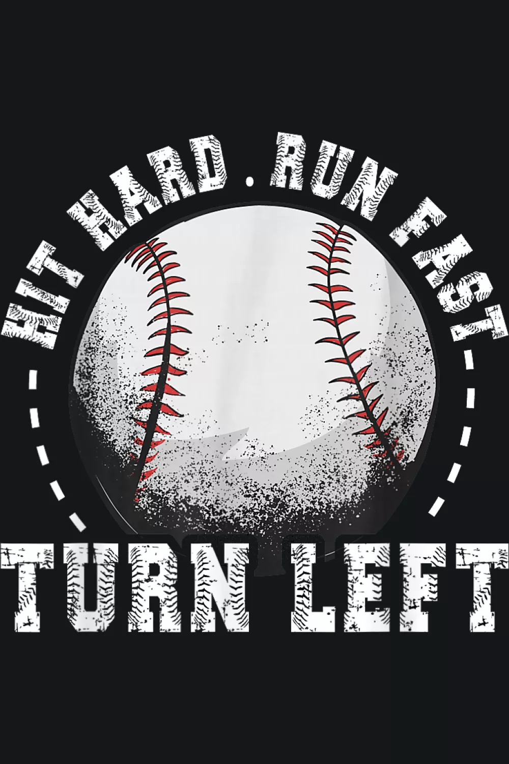 Rounded baseball graphic with the quote arranged around it for a neat badge composition.
