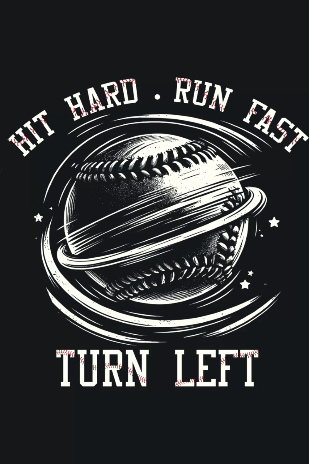 Sporty baseball quote with a simple action feel and a clear, centered message.