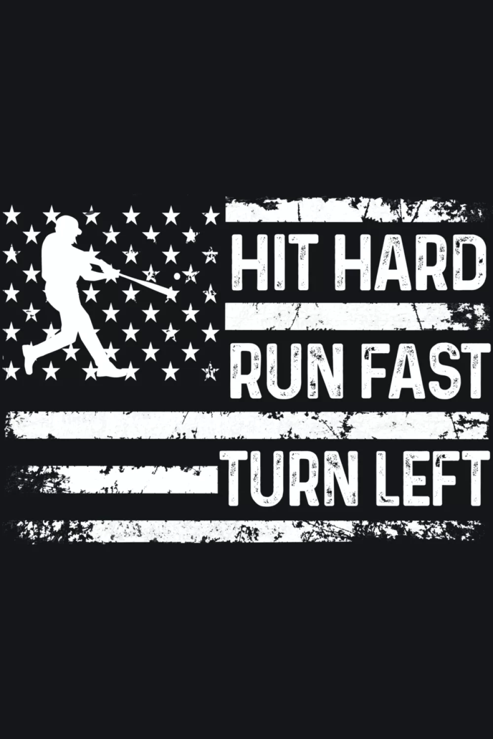 USA themed baseball quote with flag details and a bold athletic layout.