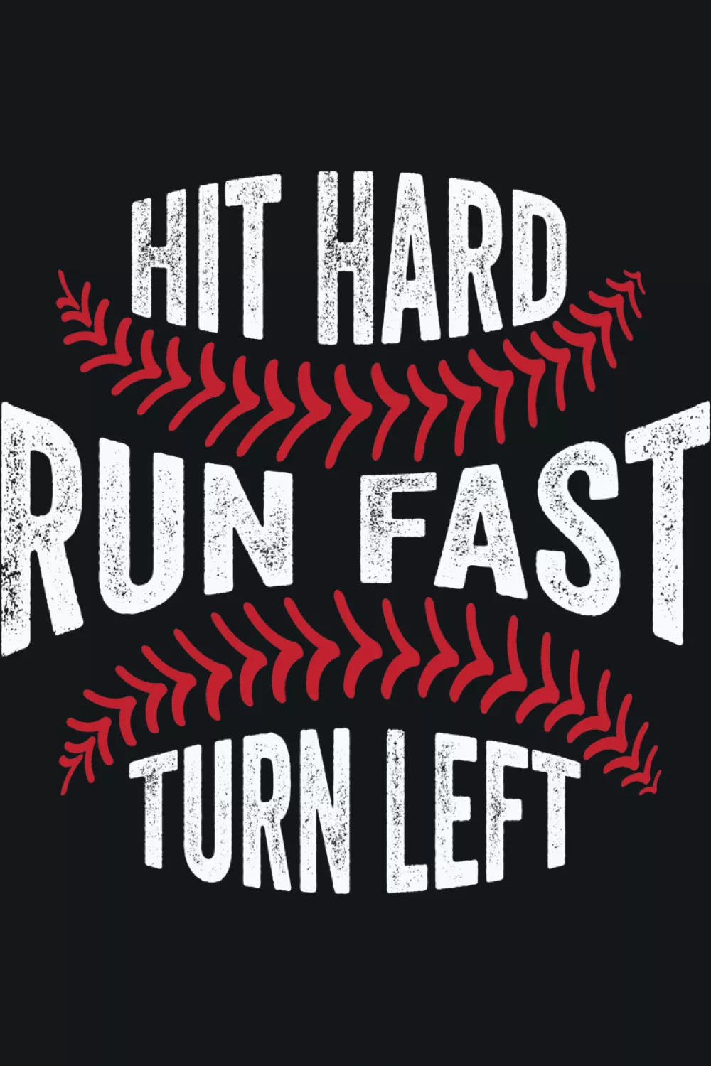 Player focused baseball humor with a bold badge look and strong contrast type.
