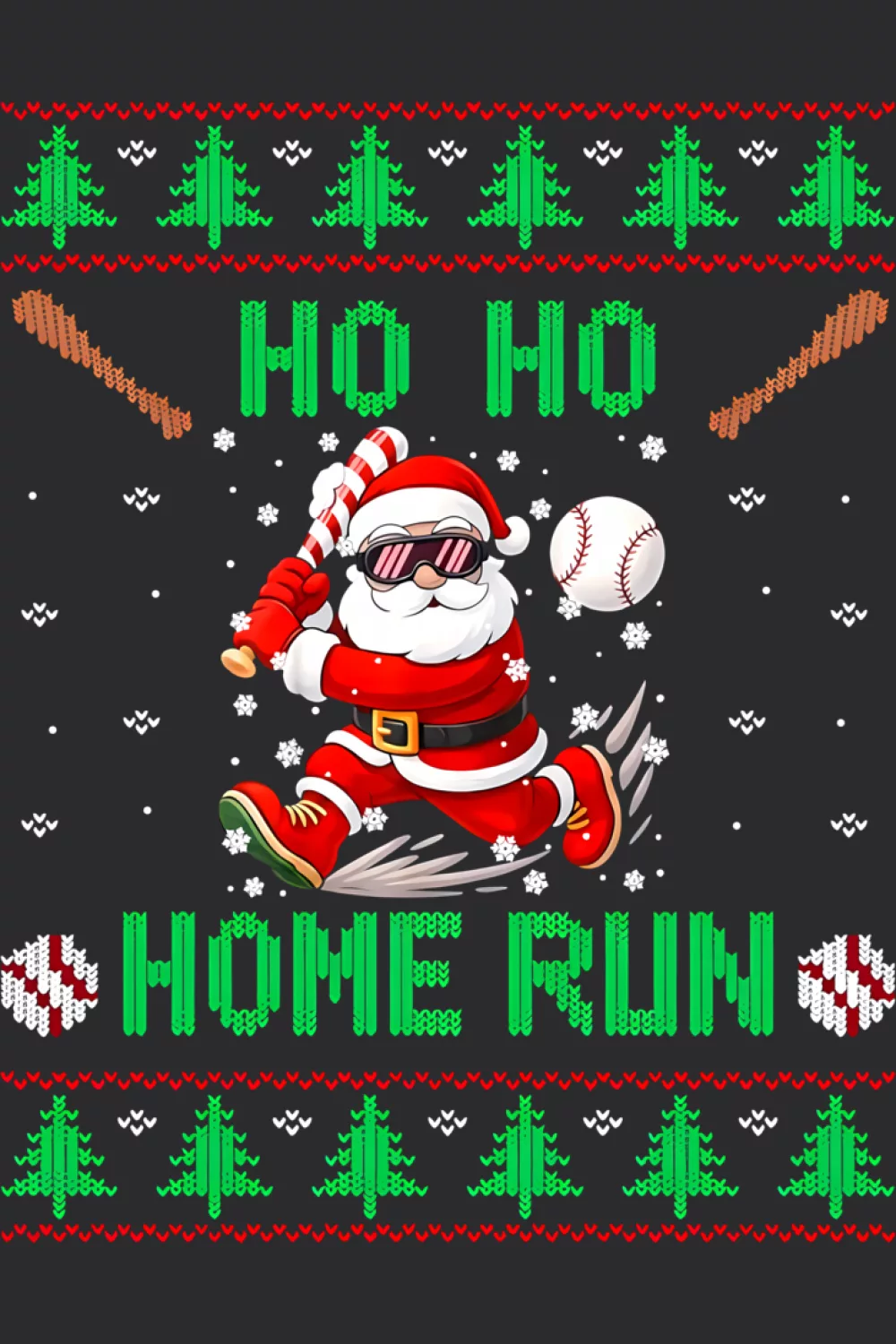 Ho Ho Home Run Santa baseball Christmas pajamas
