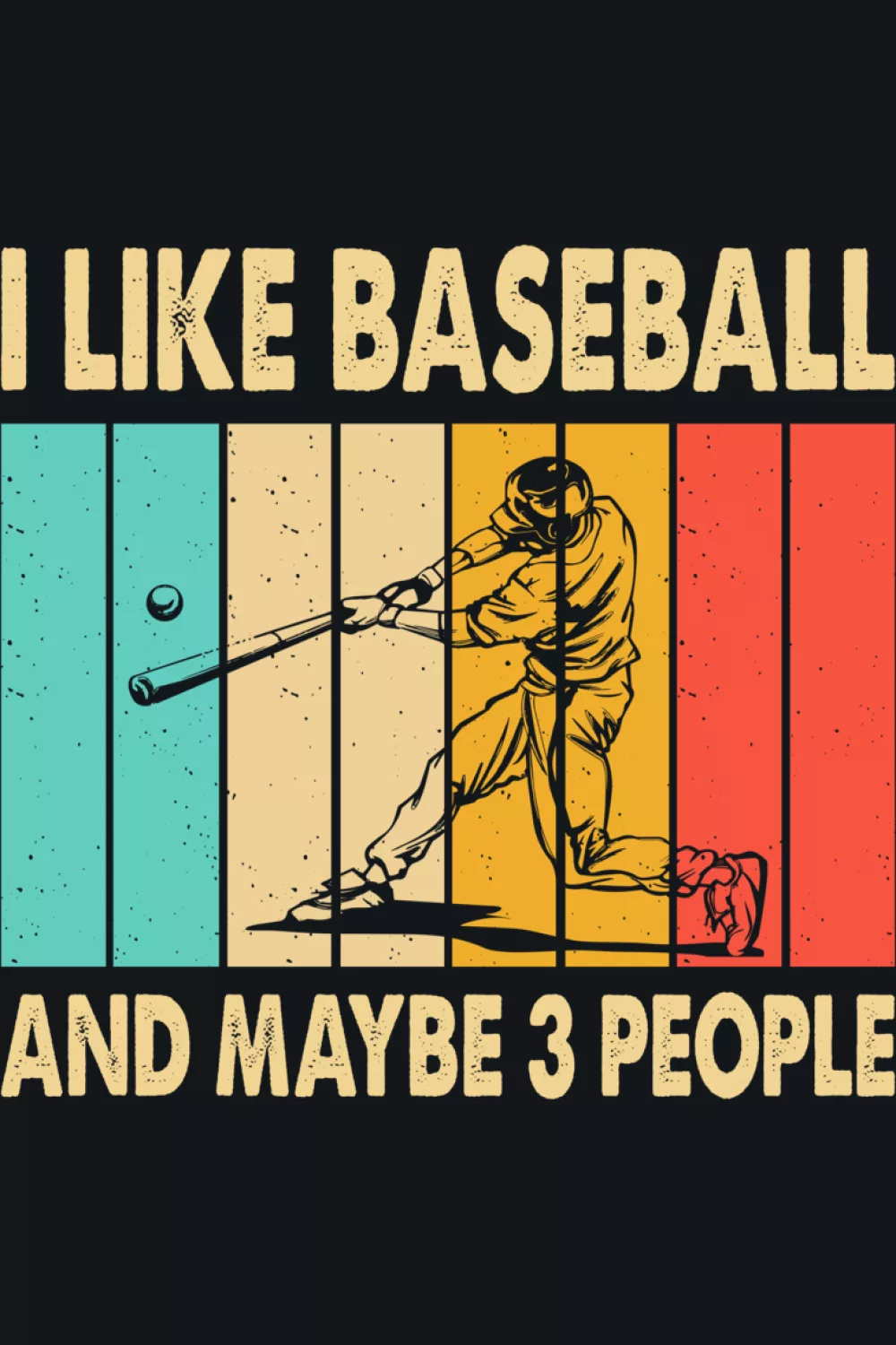 Retro stripe baseball quote for fans who like throwback colors and classic weekend energy.