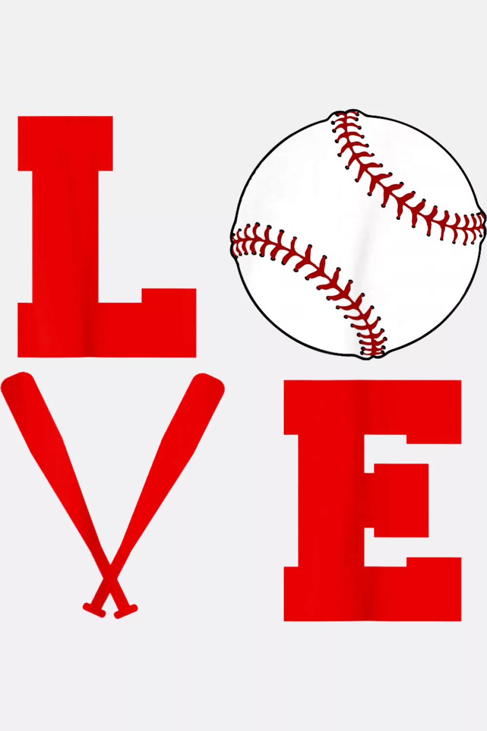 Classic red LOVE with stitched ball as O