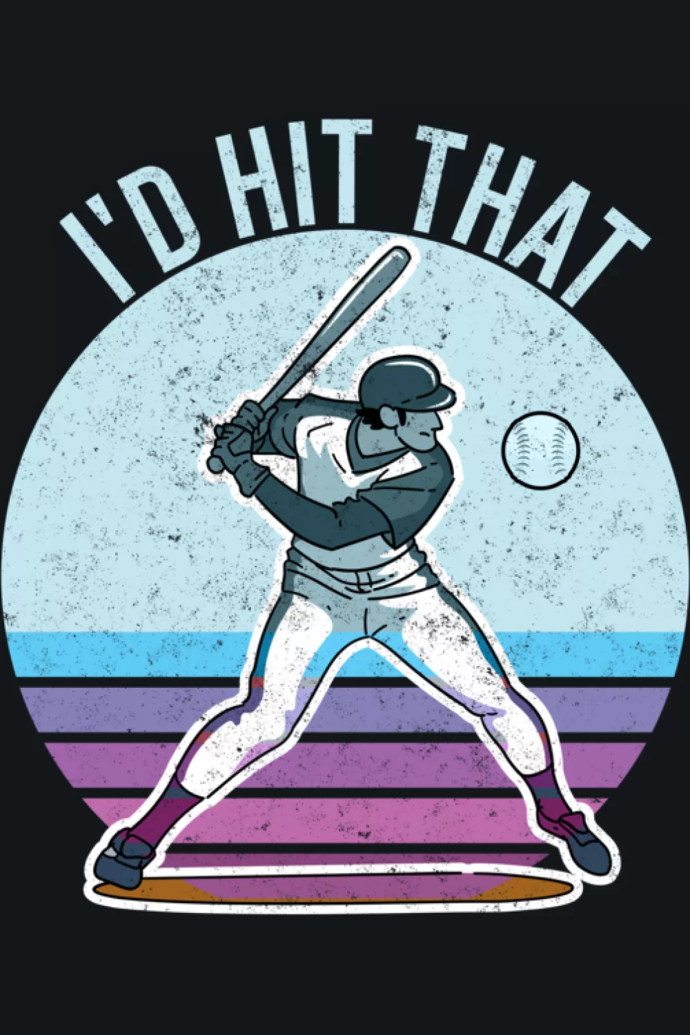 Retro sports themed I'd Hit That I throw stuff and things baseball graphic.