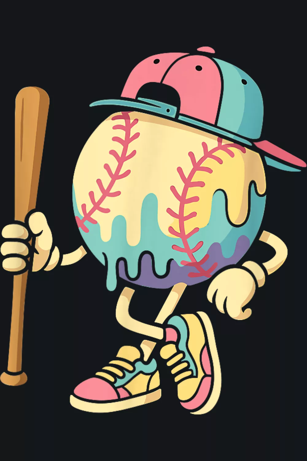 Cute mascot with a tiny glove