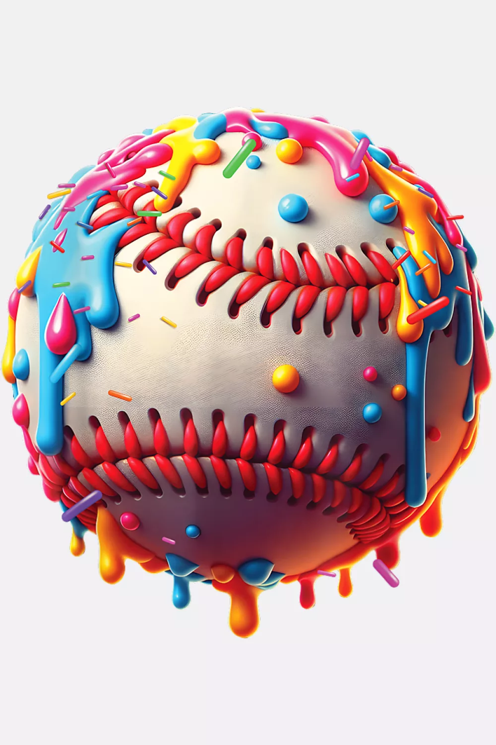 Soft pastel drip over stitched ball