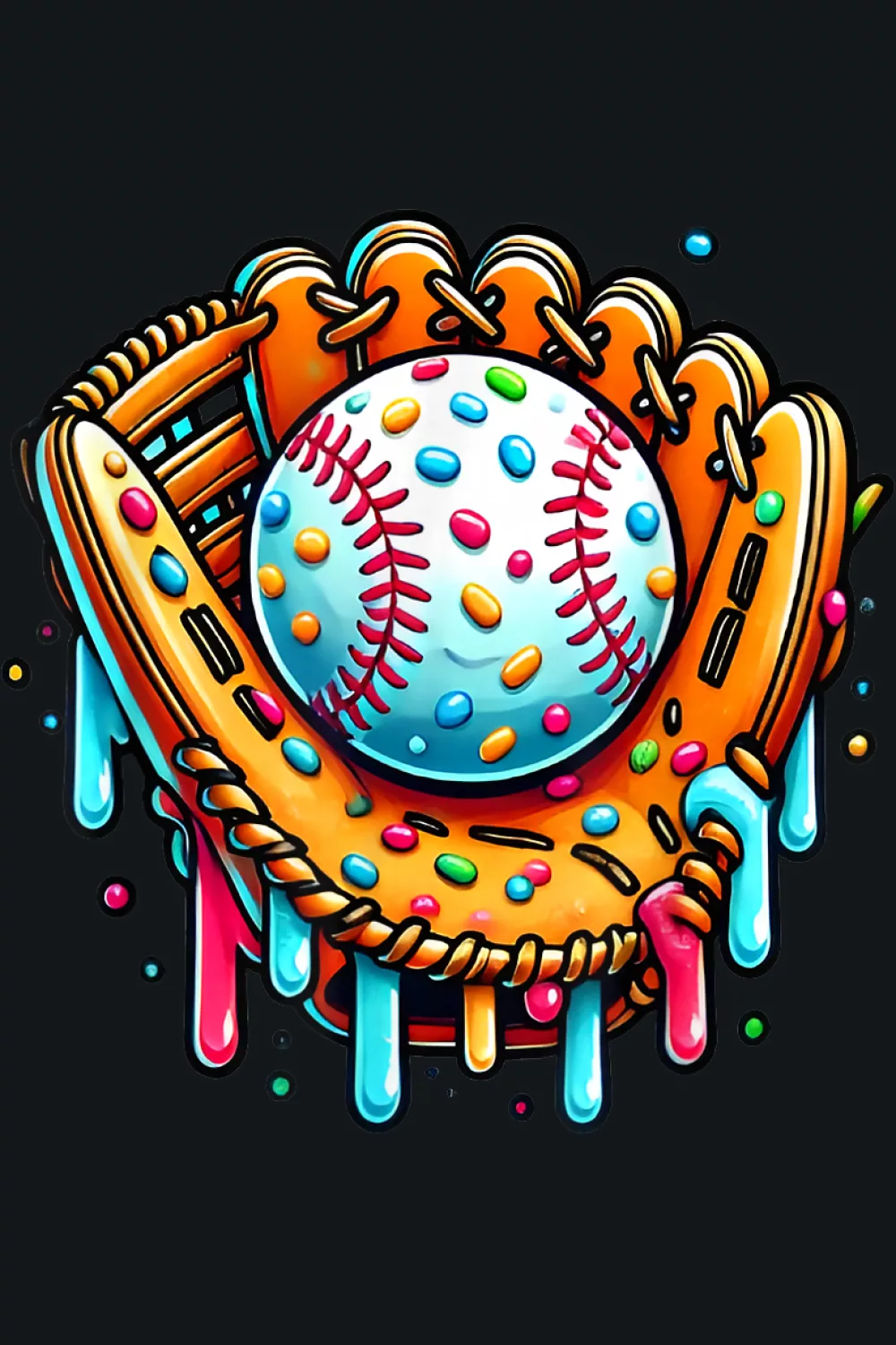 Graphic mitt mark with calm colors