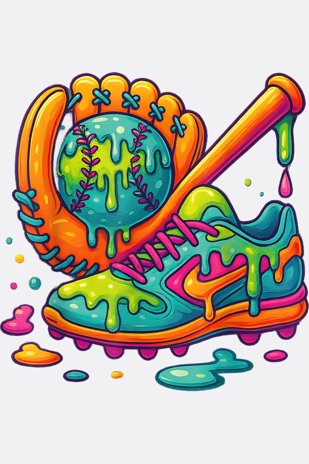 Melting glove with baseball and sprinkles
