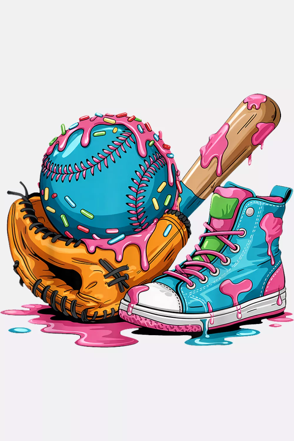 Dripping glove with bat for boys kids
