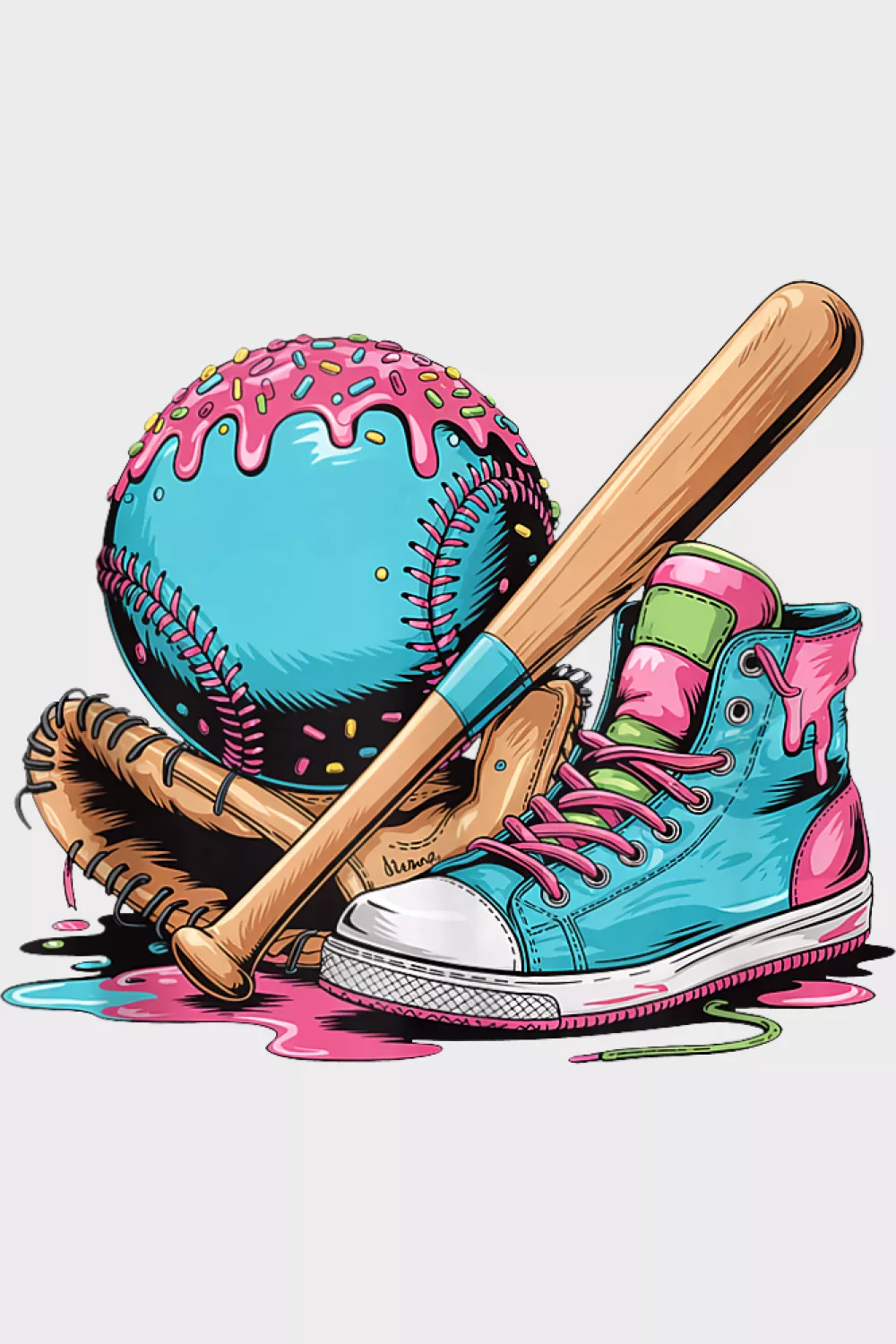 Drip baseball gear designed for tank top