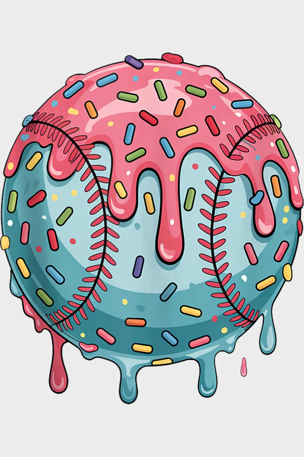 Pastel drip baseball on tank-top layout