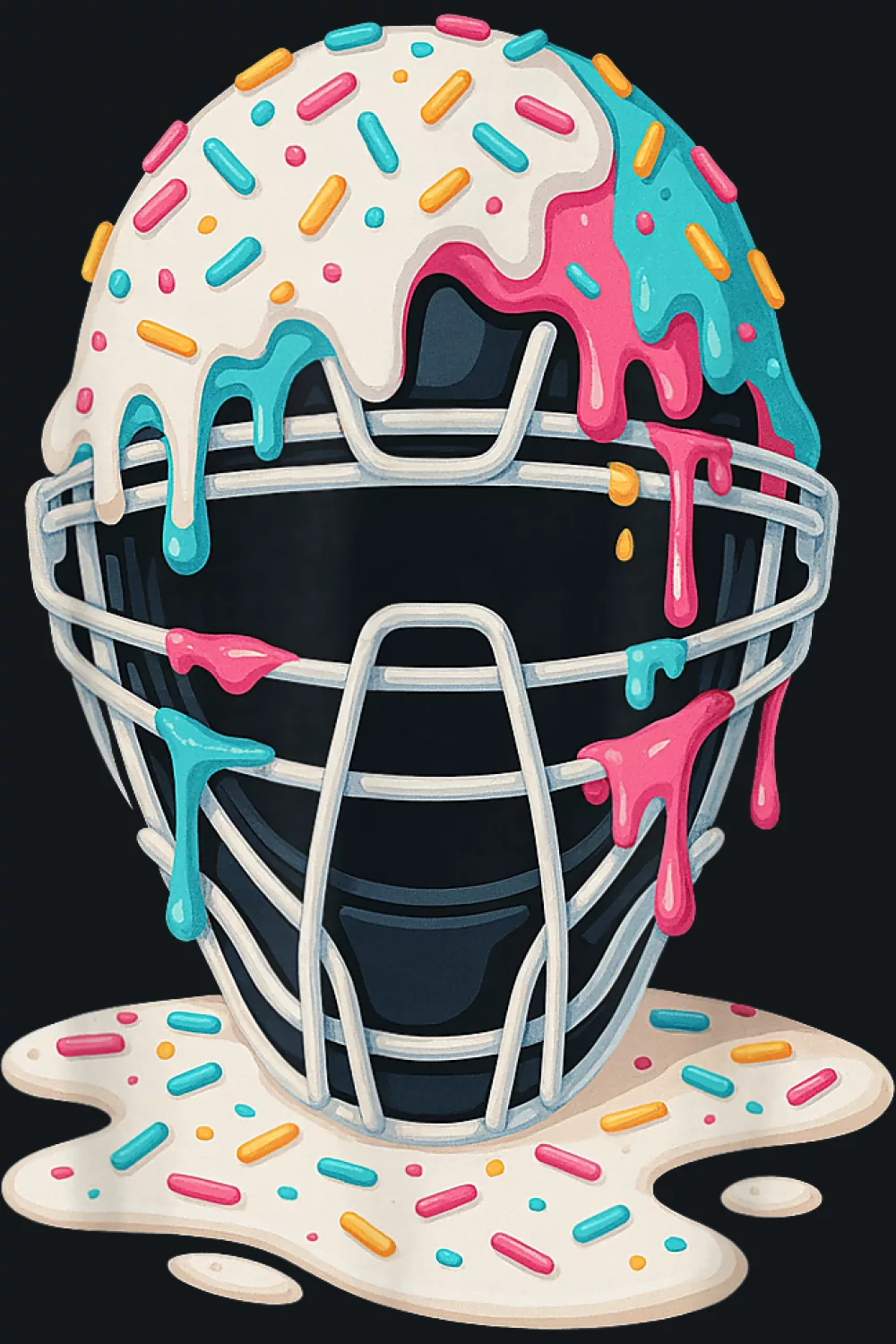 White mask with tropical melting scoops