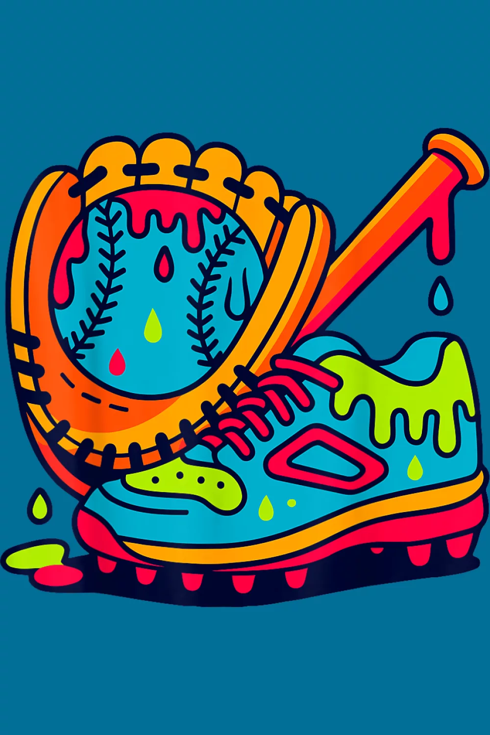 Bright glove with melting syrup and stitched ball