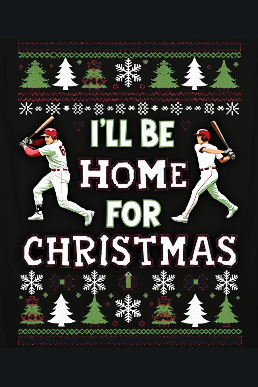 Minimal I'll Be Home For Christmas baseball