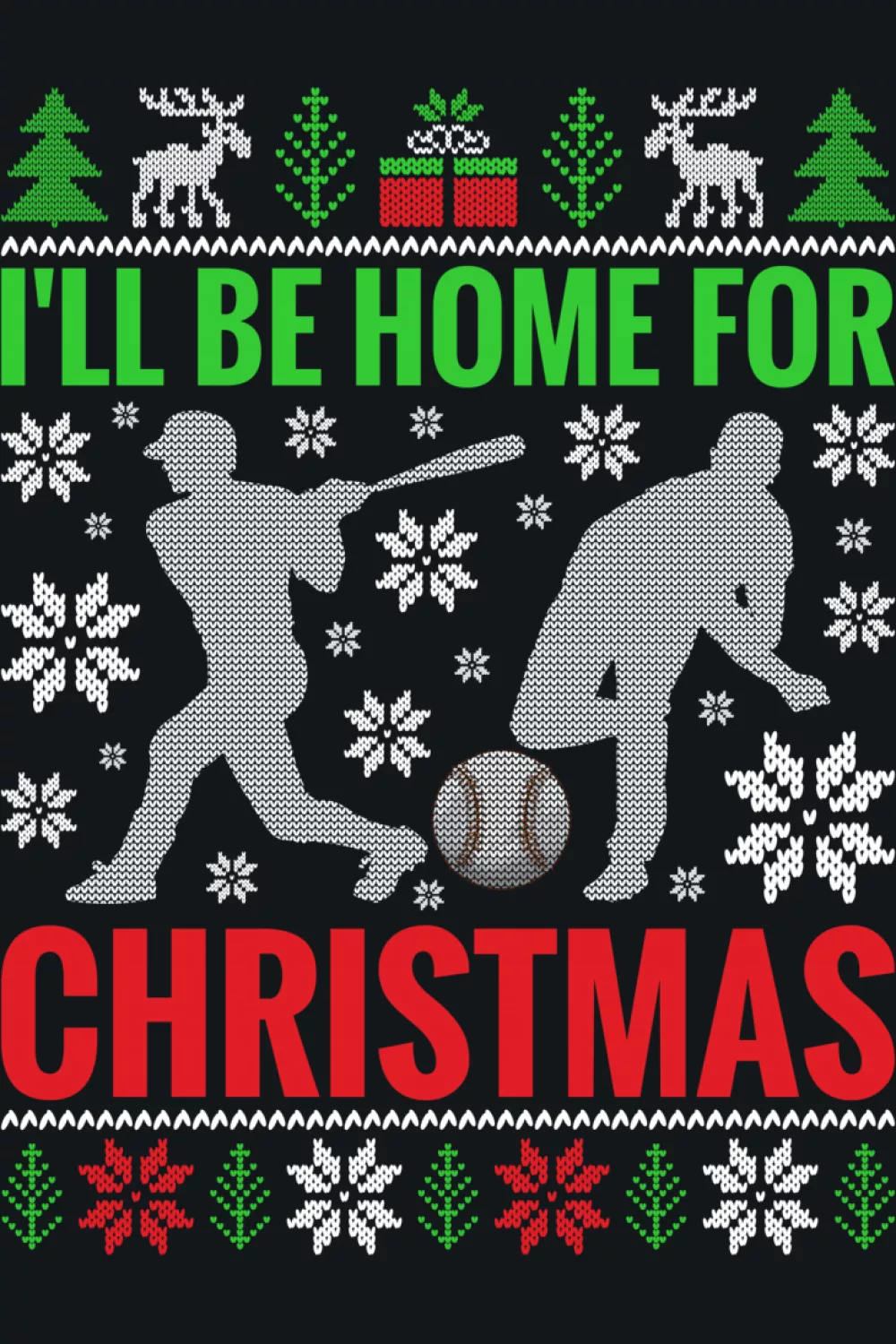 Funny I'll Be Home For Christmas baseball joke