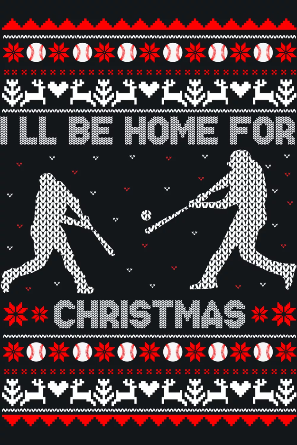 Baseball lover I'll Be Home For Christmas ugly sweater