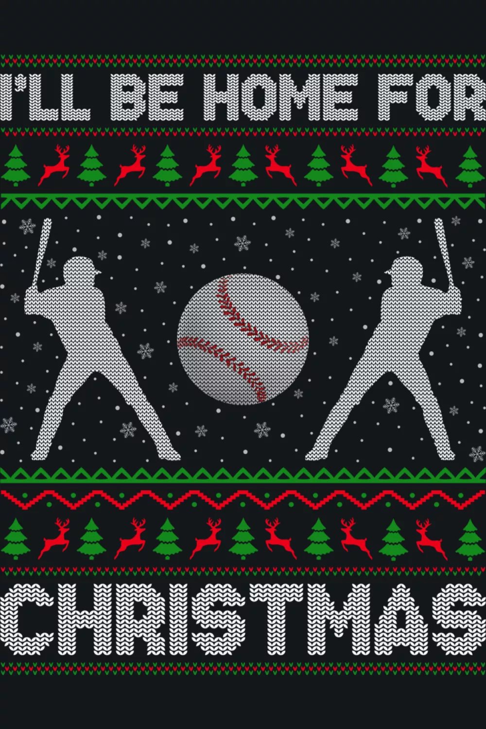 Santa playing baseball I'll be home for Christmas