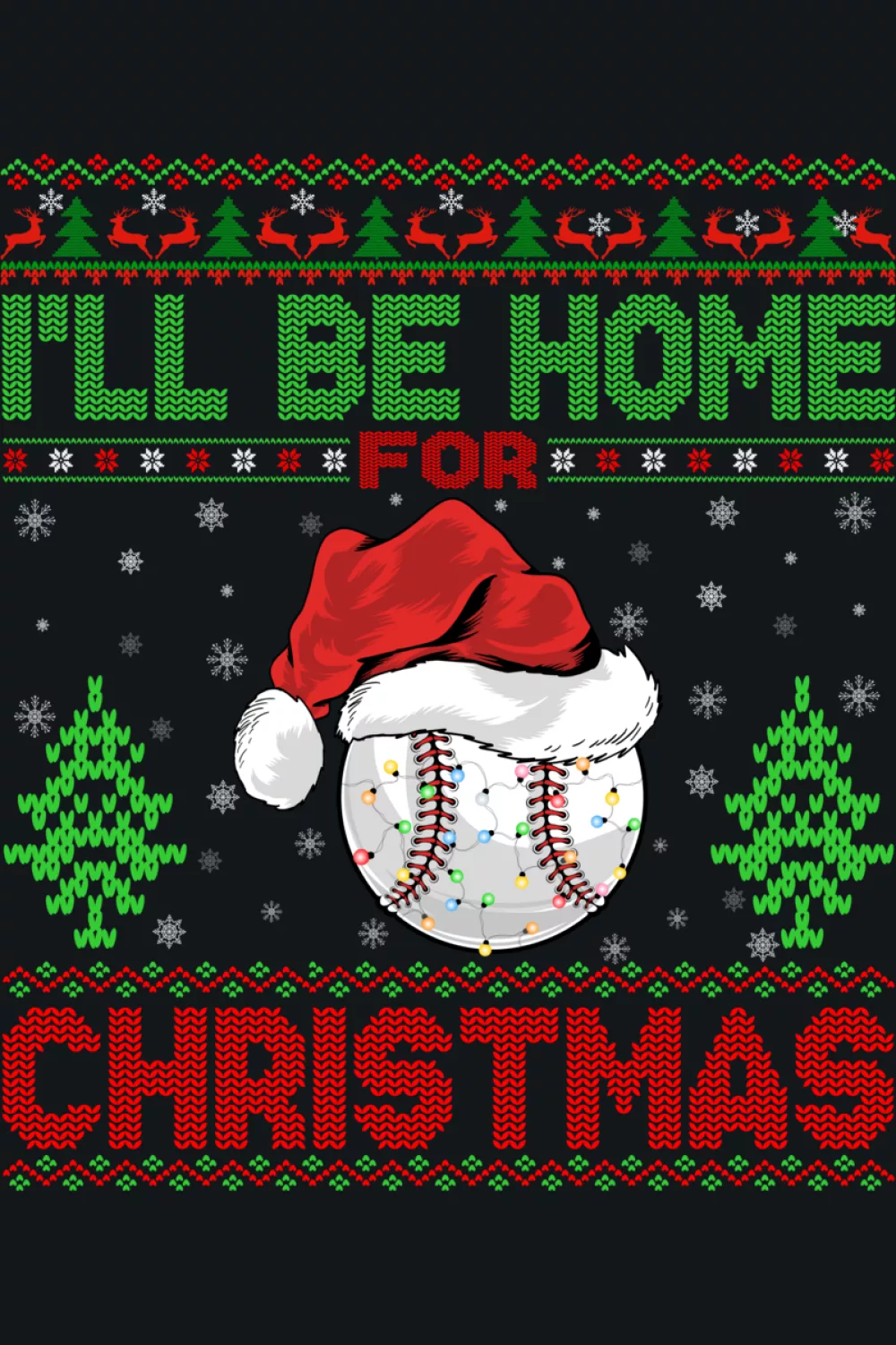 Ugly baseball knit I'll be home for Christmas
