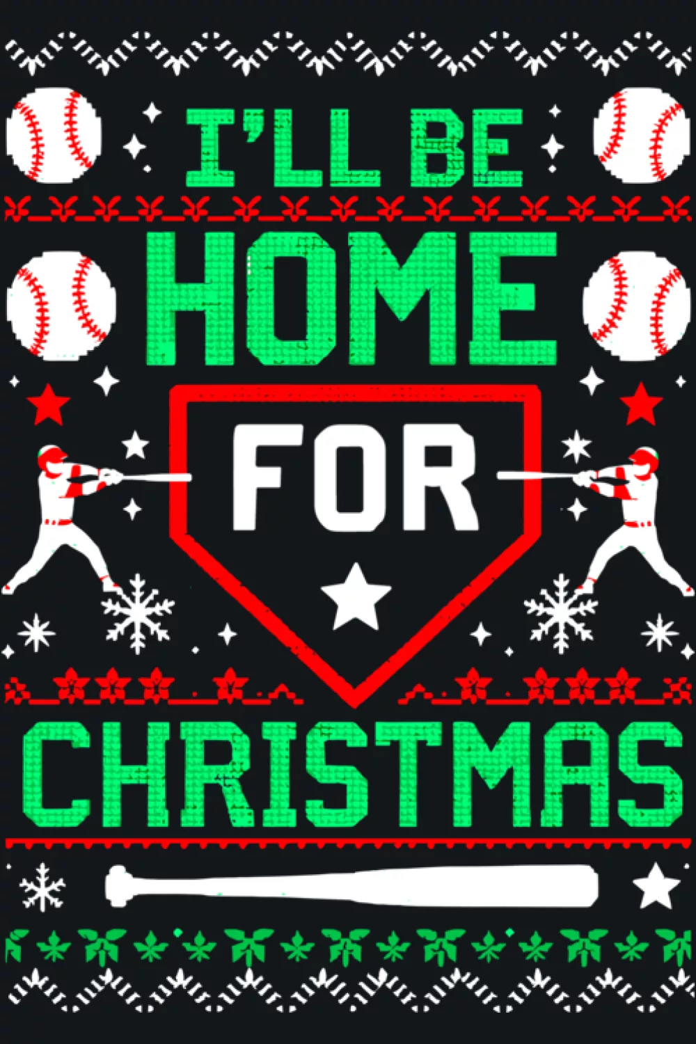 Ugly sweater tee for baseball lover home for Christmas